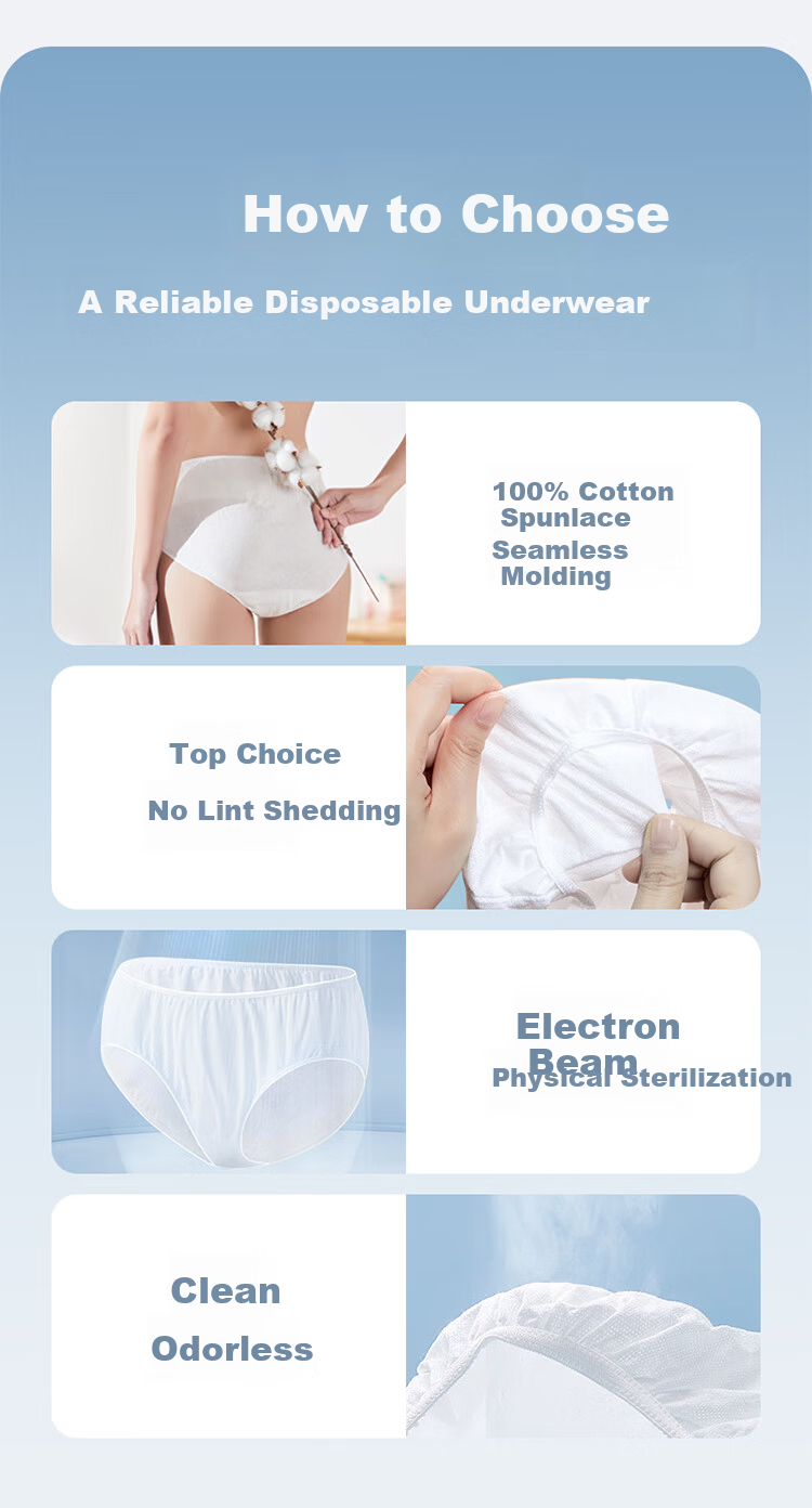 PurCotton Children's Disposable Cotton Underwear Unisex Baby Sterile Lint-Free Electron Beam Sterilized 3-Pack M 13