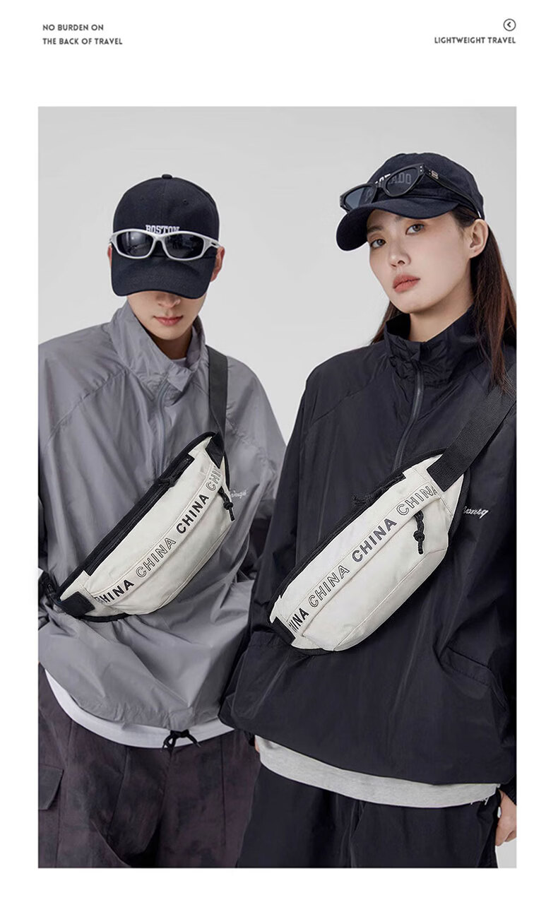 Warrior Men's Crossbody Bag Trendy Hong Kong Style Chest Bag Large Capacity Student Casual Shoulder Bag Cycling Sports Waist Chest Bag 16