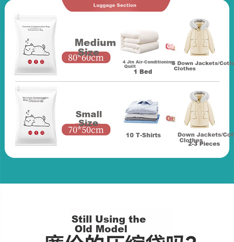 Antu Vacuum Compression Storage Bags for Clothes with Electric Pump, Air Extraction Bags for Quilt, Cotton Quilt, Down Jacket Sealing and Packing Bags 3
