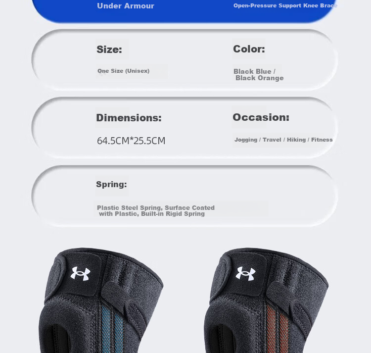 Under Armour Basketball Knee Pads, Sports Running Meniscus Injury Climbing Mountain Climbing Knee Joint Badminton, Black And Blue 24