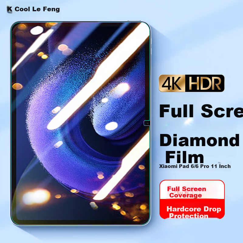 CoolerFang Tempered Glass Screen Protector for Xiaomi Pad 6/6 Pro 11-inch 2023 Full Coverage Ultra-Thin HD Anti-Scratch Anti-Fingerprint Drop Resistant Film