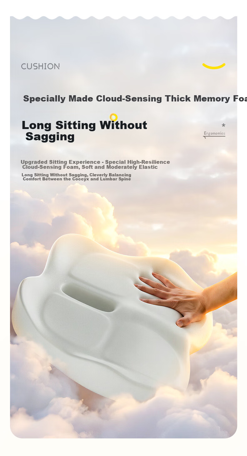 Zhiguozhe Office Seat Cushion Memory Foam Soft Pad for Long Sitting, Student Classroom Chair Cushion 20