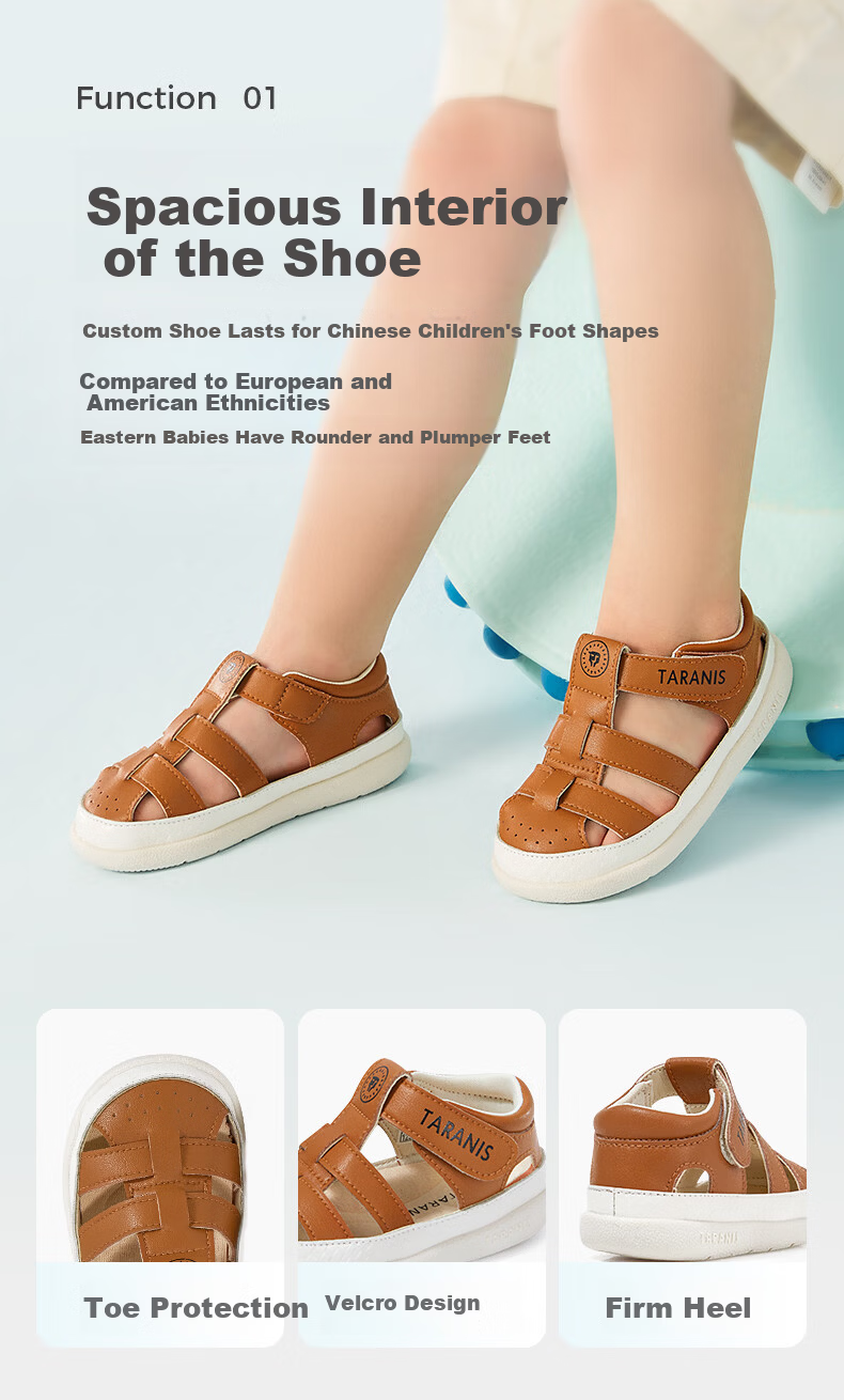 TARANIS Summer Non-Slip Soft Sole Boys' Sandals Closed-Toe Anti-Kick Toddler Shoes Green Size 21 3