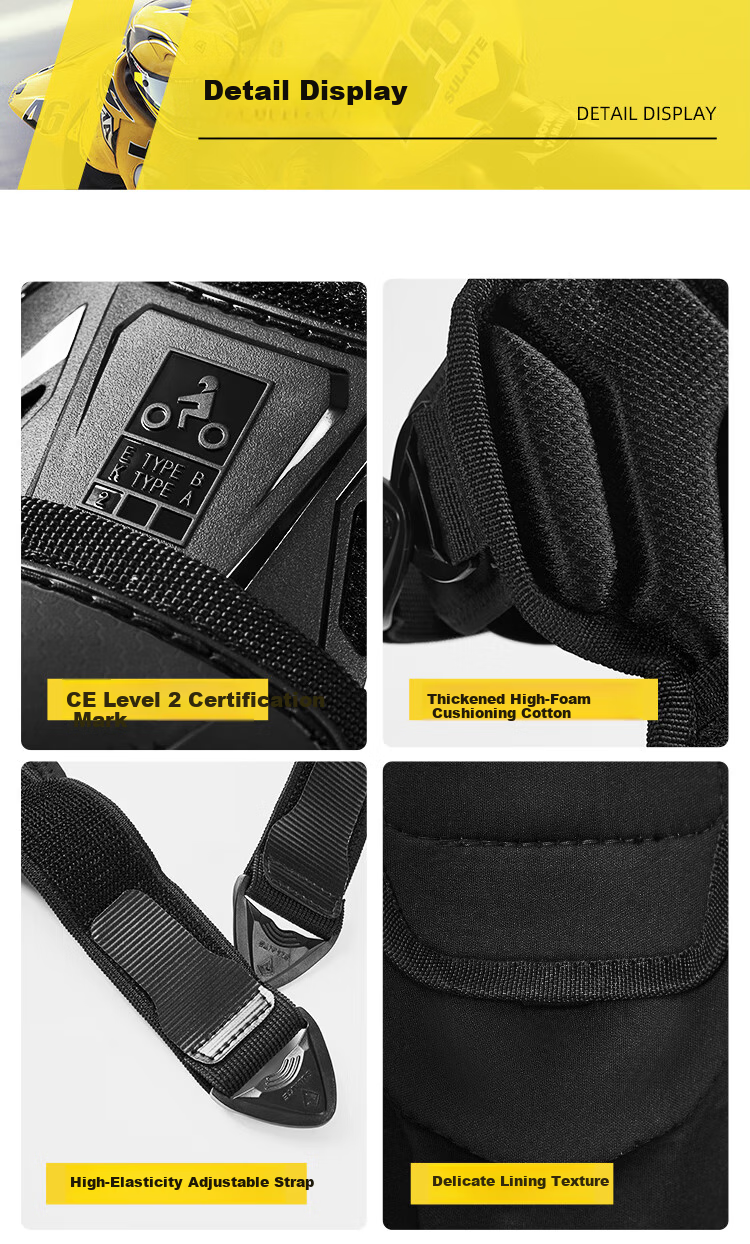 SULAITE Motorcycle Knee Pads CE Level 2 Protective Gear Four-Season Riding Armor Motorbike Safety Equipment 17