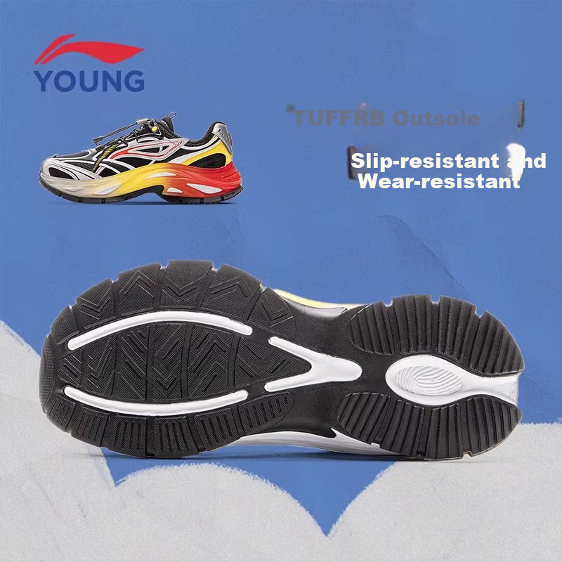 LI-NING Kids Yihui Casual Shoes Boys and Girls Big Kids New Shock Absorption Rebound Reflective Low-top Sneakers 2