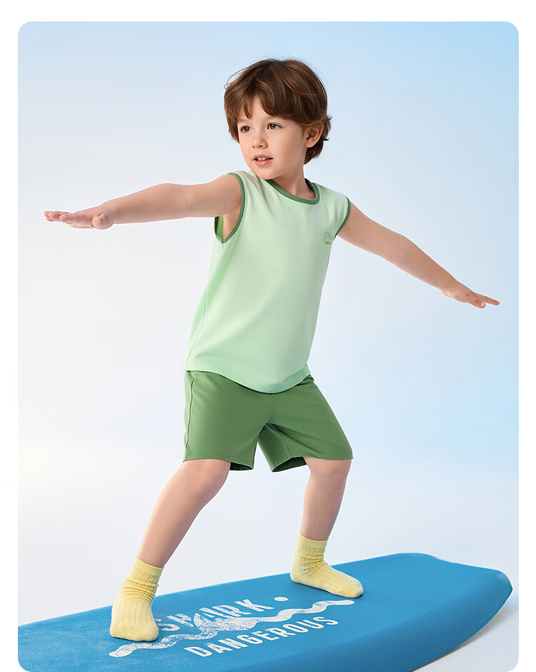 Balabala Boys Sleeveless Vest Set Summer Air-Conditioned Children's Pajamas Toddler Baby Homewear Big Kids Sleeveless 18