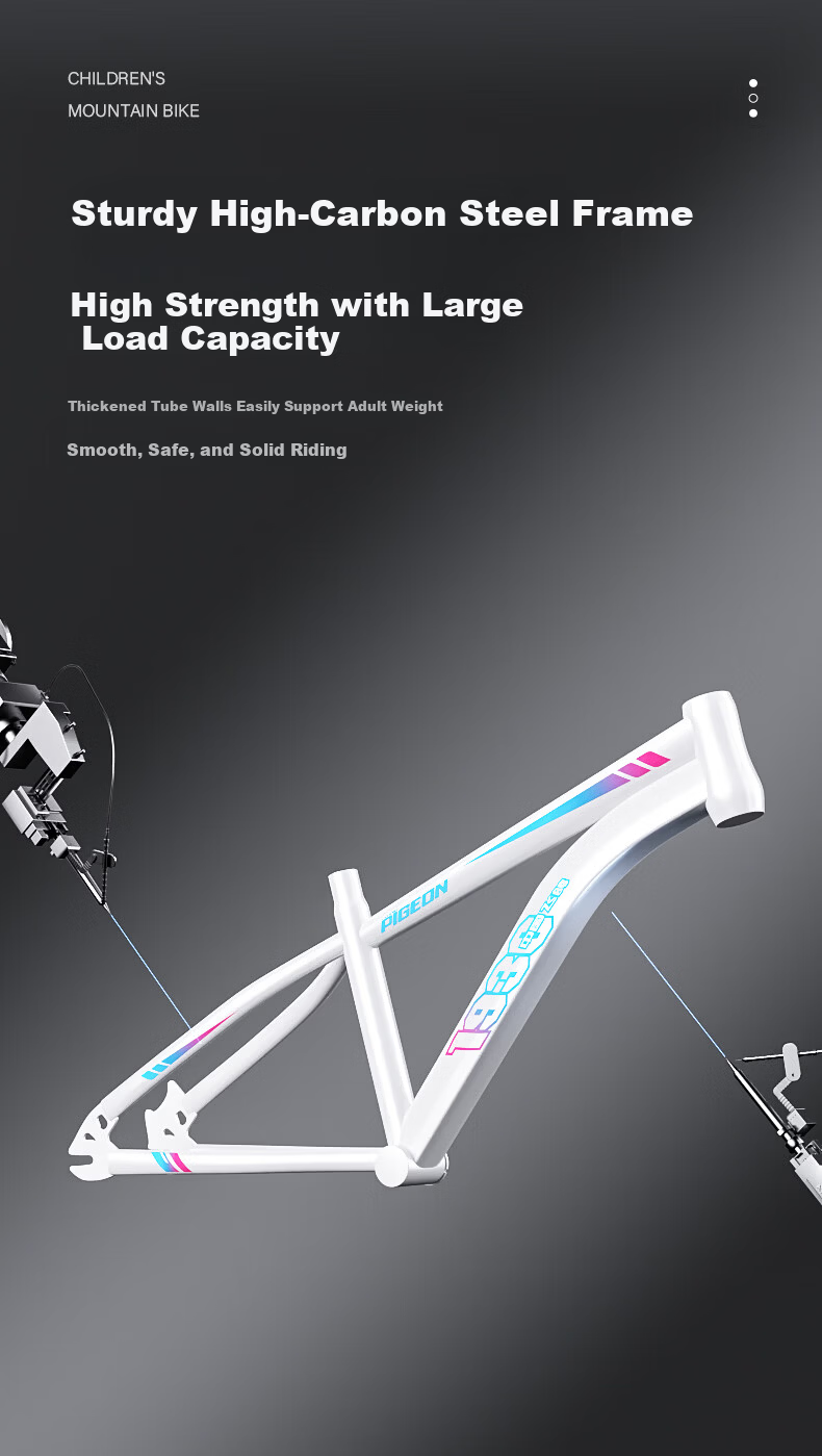 Flying Pigeon Youth Bicycle 24-inch White Mountain Bike for Boys and Girls Ages 6-18 with Gear Shifting 3