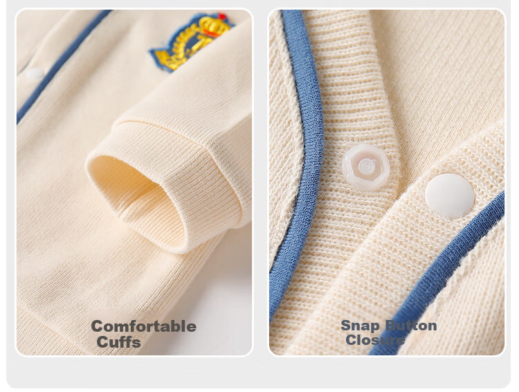 Yishuang'er Baby Jacket Spring Autumn Cotton Toddler Knit Cardigan Cute Trendy Navy Blue 110 8