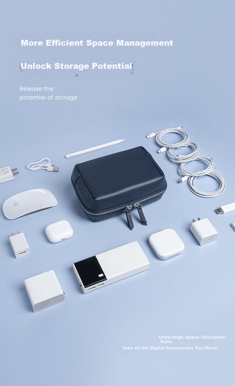 Pack All Multi-Functional Digital Accessories Storage Bag Large Capacity Charger Data Cable Organizer Accessories Bag Off-White 4