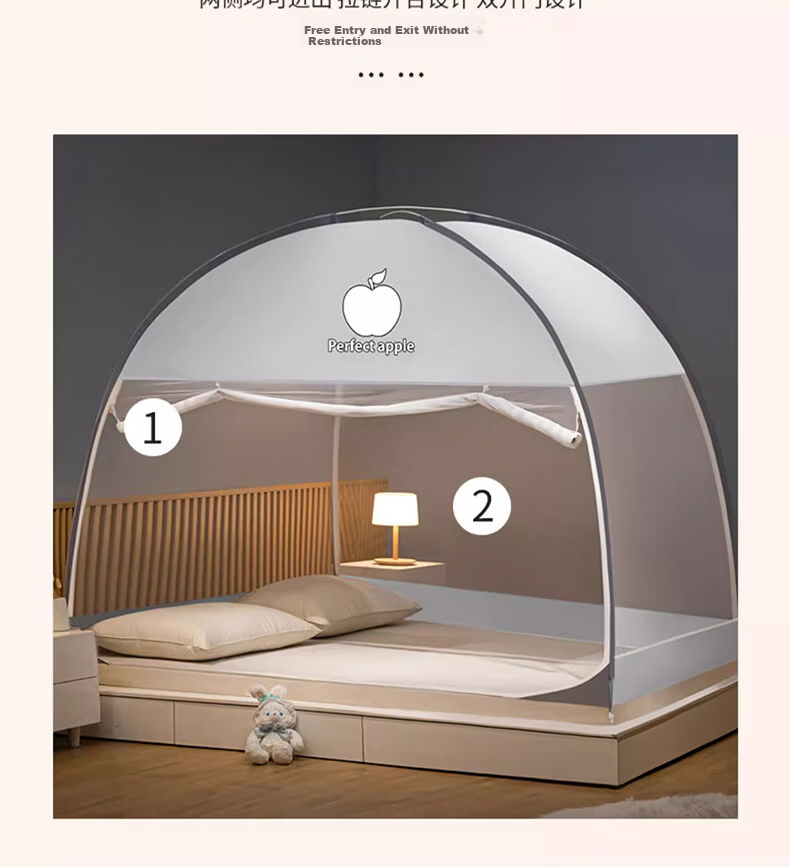 AVIVI Class A Student Mosquito Net Dormitory, Mongolian Pack Mosquito Net, Double Door, 1.2 Meters, Apple [Suitable for Both Upper And Lower Bunks] 9