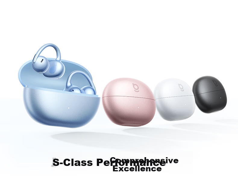 BASEUS [Latest Model 2026] MC2 S Comfortable Ear Clip Bluetooth Headphones, Open-Style Non-In Sports Call Noise Reduction AI Translation Long Battery Life Phantom Black 8