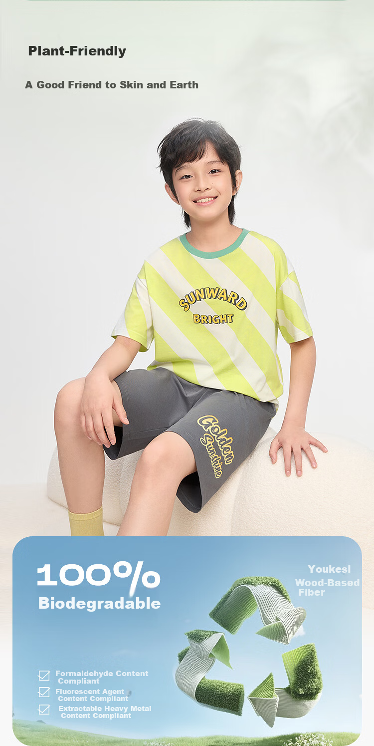 Balabala [Naipupu IP] Children's Summer Pajama Set Girls Short Sleeve Antibacterial Homewear Air Conditioning Clothes 6