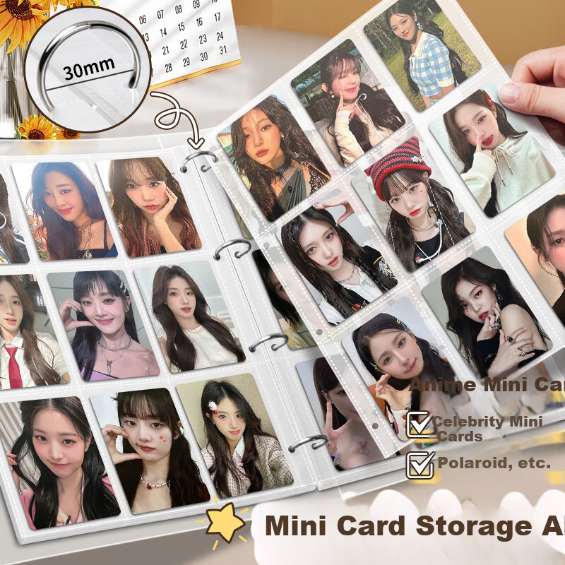 XINSHIDA Nine-Grid Card Album Storage Binder Large Capacity 3-Inch Photo Album Star Collection Card Holder Photo Paper High-Quality 180-Card Photo Book 1