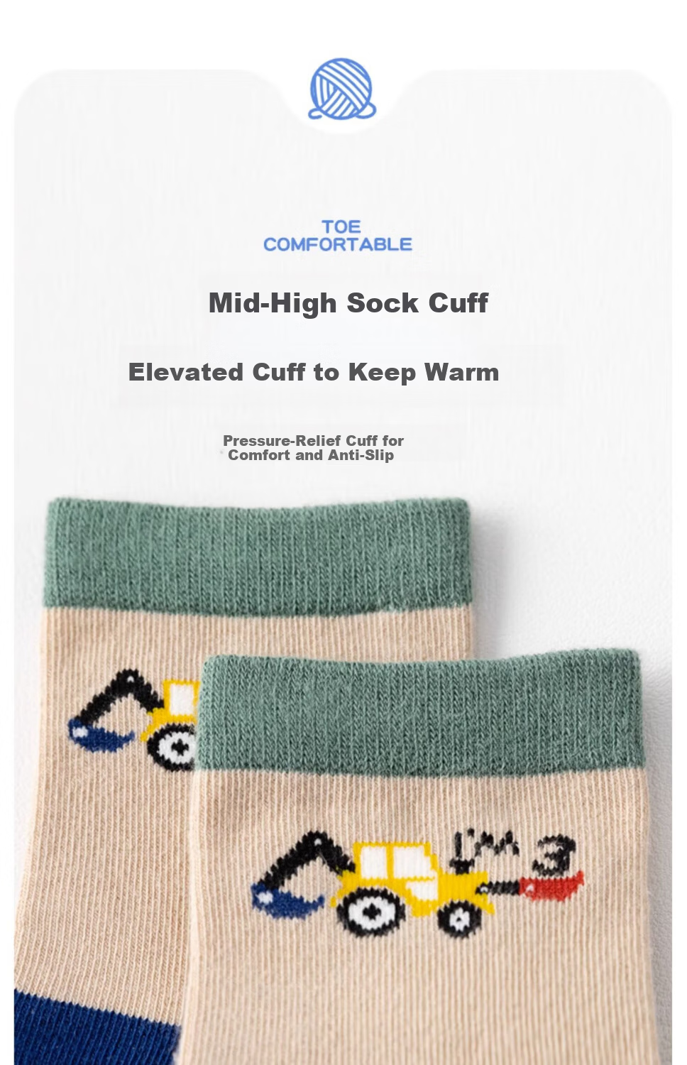 Mianqixiong Kids Socks Boys Spring Autumn Cotton Mid-Calf Socks Boys Cotton Socks Upgraded Combed Soft Cotton K3-5 Pairs 1-3 Years 17