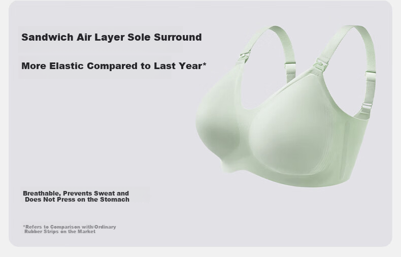EMXEE Floating Anti-Gravity Large Bust Maternity Nursing Bra Push-Up Anti-Sagging Pregnancy Postpartum Max Bra Apricot M 15