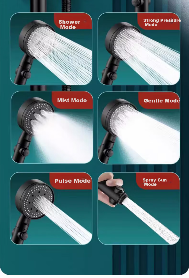 ILeddog [Germany] High-Pressure Shower Head Booster Powerful Water Flow Bathroom Shower Hose Set HL-001 11