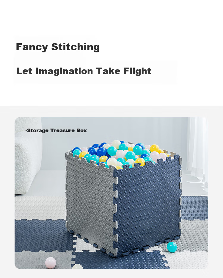 JD Jingzao Little Magic Cube Crawling Mat PE Foam Interlocking Floor Mat Bedroom Living Room Anti-Fall Non-Slip Soundproof 30*30cm*16 Pieces 4