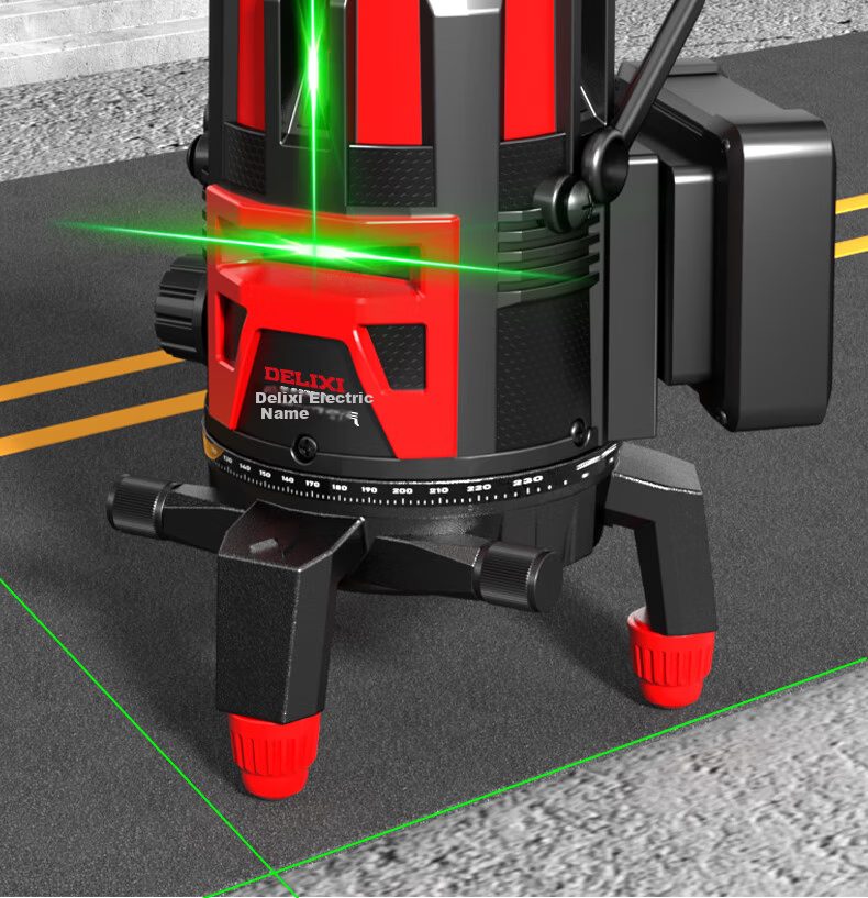 DELIXI ELECTRIC Green Light 5-Line Infrared Level Dual Power High Precision Strong Light Fine Line Auto Leveling Laser for Outdoor Construction Site 5