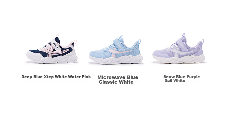Xtep Kids Lightweight Running Shoes 2.0 Girls Toddler Running Shoes Navy Purple/Off-White Size 29 2