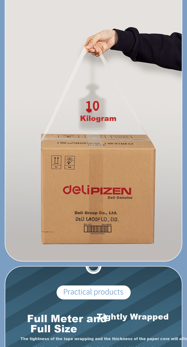 Deli High Quality Transparent Packing Tape 60mm x 100y x 50um (91.4m/roll) 6 Rolls/Tube Office Supplies Windproof Tape 30325 4
