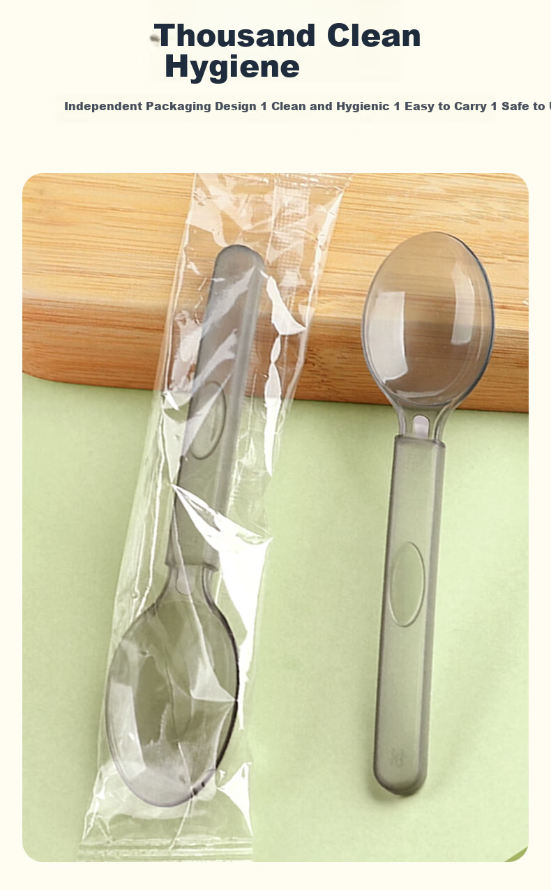 Jieribang Disposable Forks Individually Packaged 200pcs Thickened Household Plastic Food-Grade Cake Dessert Fruit Forks 9