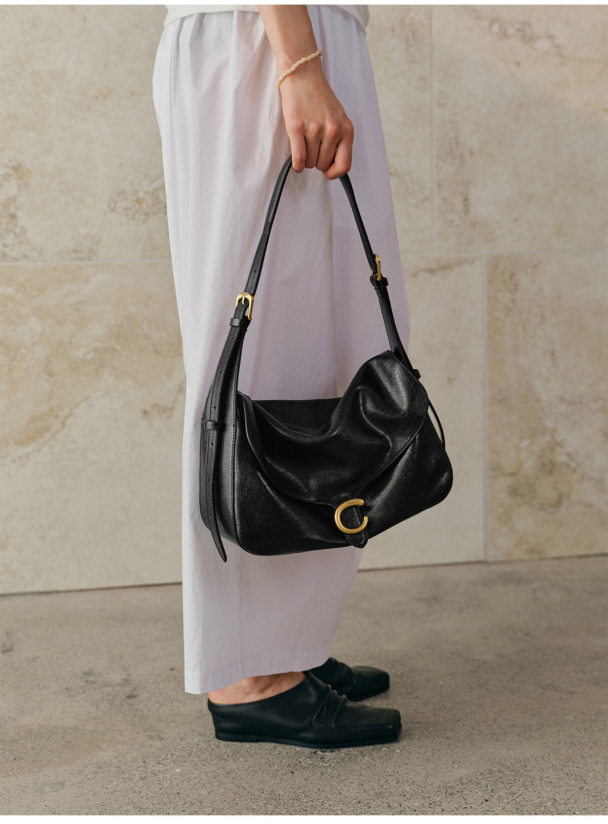Ximuting Qingfeng Niche White Tote Bag Women Hobo New Shoulder Bag Commuter Crossbody Pearl White 4