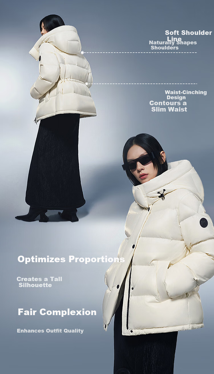 Bosideng Women's Winter Goose Down Puffy Thickened Fashion Versatile Stand Collar Jacket Hot Selling Mall Style 7