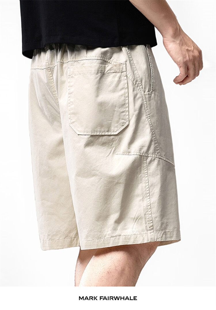 MARK FAIRWHALE Men's Summer High-End American Style Pure Cotton Casual Shorts Thin Five-Point Pants Black 3XL 13