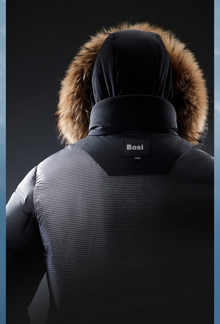 Bosideng Extreme Cold Goose Down Jacket Unisex Couple Thickened Winter Warm Windproof Coat with Large Fur Collar 8