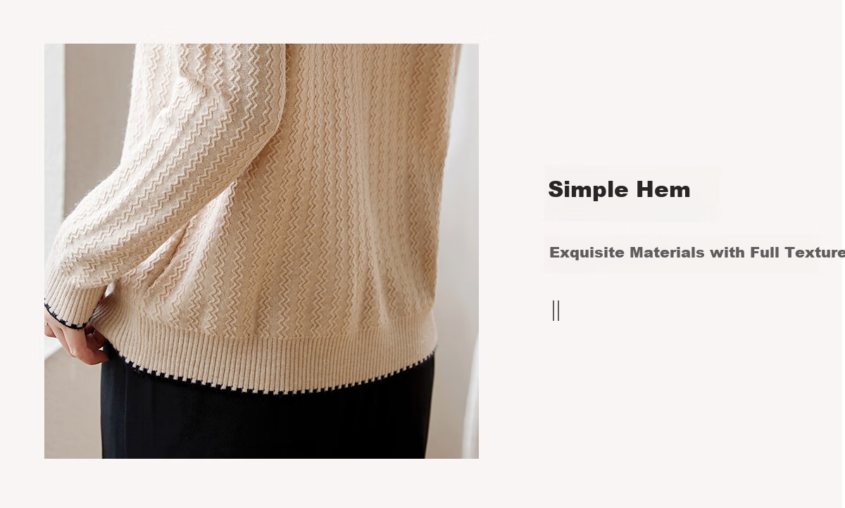 Chushen Women's Spring and Autumn Knitwear Fashionable Elegant V-Neck Color-Block Collar Long Sleeve Base Shirt S141Z3649 6