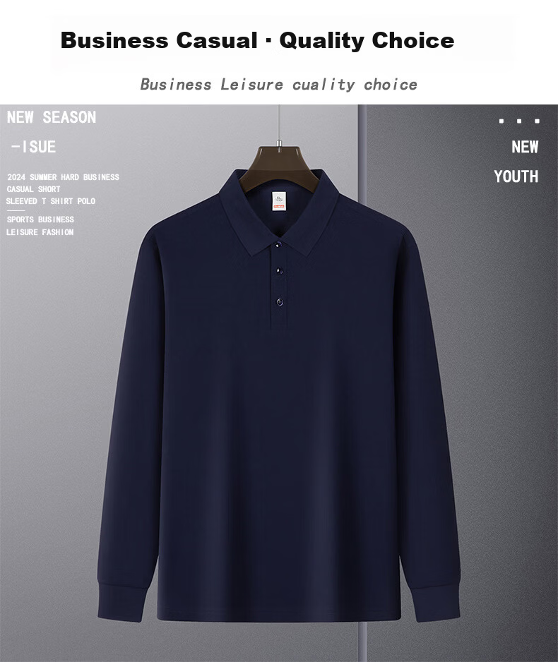 TUCANO Men's Polo Shirt Spring Autumn Long Sleeve Business Casual Large Size Sports Top White 3XL 2