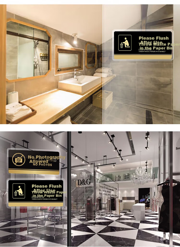 Yijuzhangning Large Acrylic Adhesive Sign for Men And Women, Bathroom Indicator Plate, Restroom Door Sign, 24.5*12cm 3
