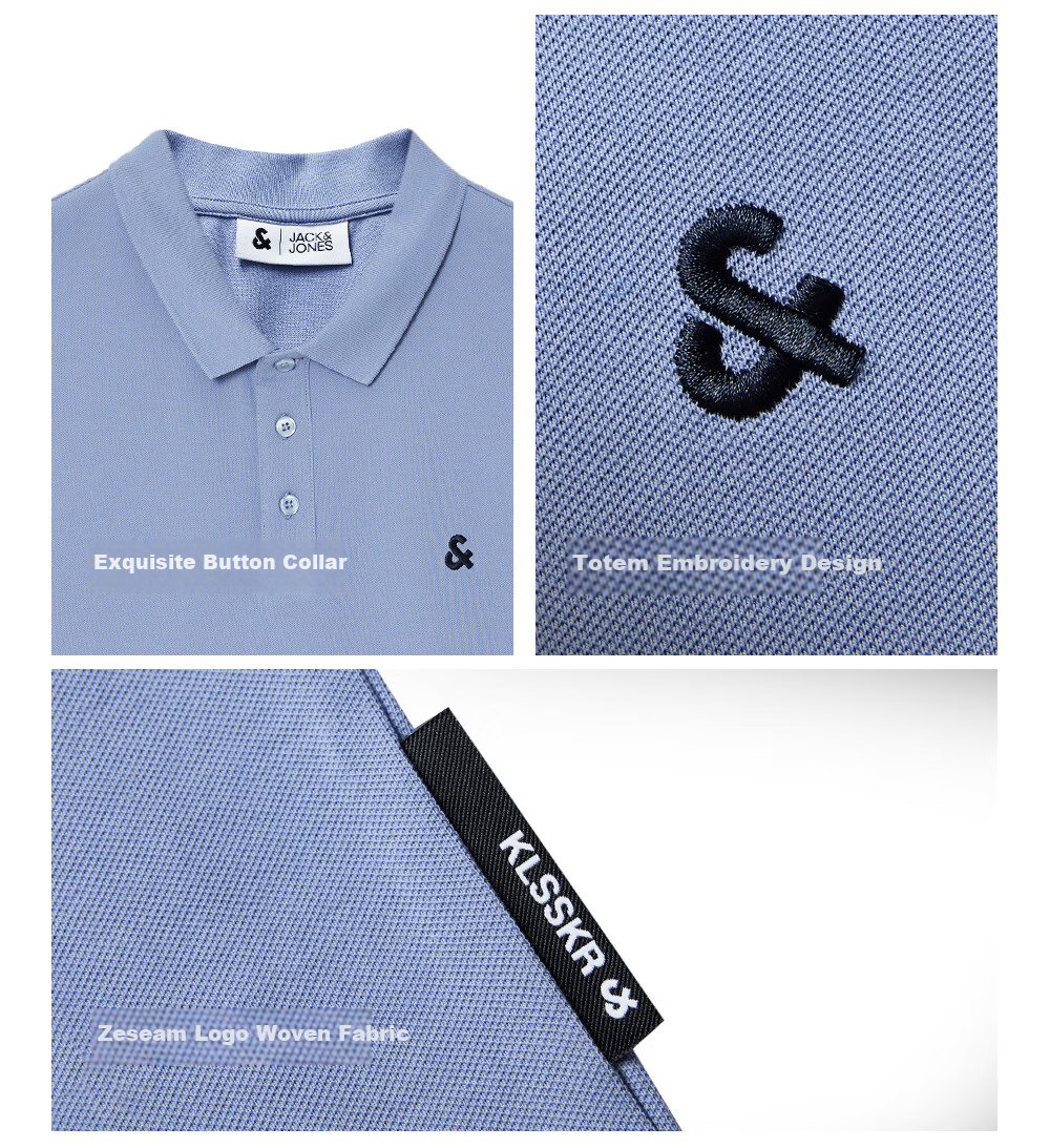 JACK&JONES Men's Spring New 3D Embroidered Business Casual Work Commute Short Sleeve Polo Shirt 226206029 12