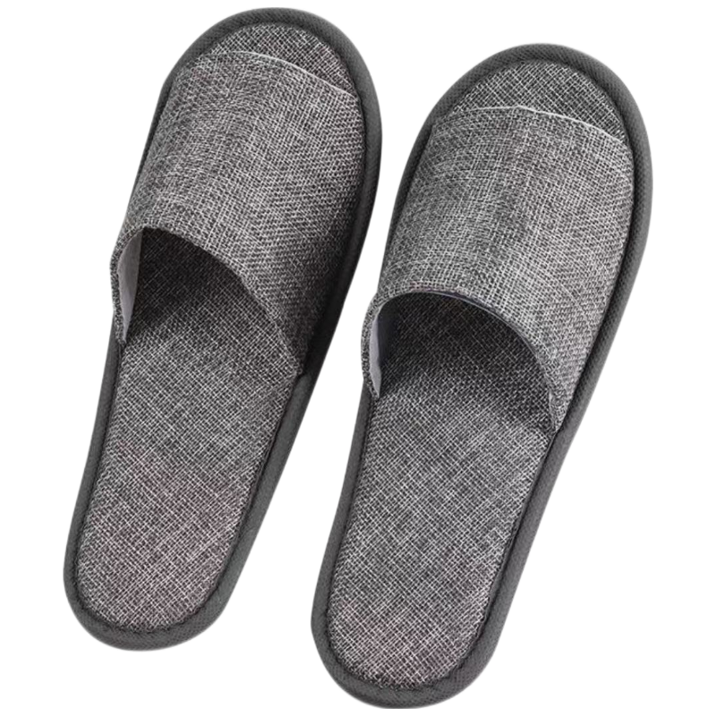 Liomirror Disposable Slippers Thickened Guest Linen Breathable Non-Slip Five-Star Hotel Premium Slippers 5 Pairs Pack