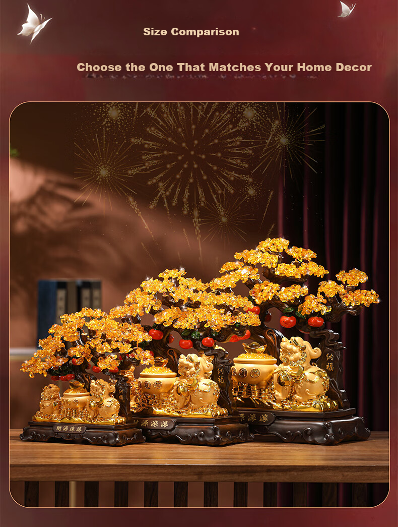 Lizhi Source Wealth Pixiu Treasure Basin Money Tree Ornament Store Cashier Desk Housewarming Opening Gift Living Room Wine Cabinet Decoration 13