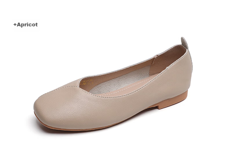 Mulinsen Women's Casual Slip-On Soft Sole Flat Shoes Light Brown Size 39 18