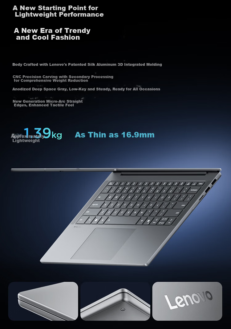 Lenovo Xiaoxin Pro16 Ultra Laptop AI Enhanced Core i3 3rd Gen Ultra7-356H 32GB 1TB 2.8K 120Hz OLED National Subsidy 14