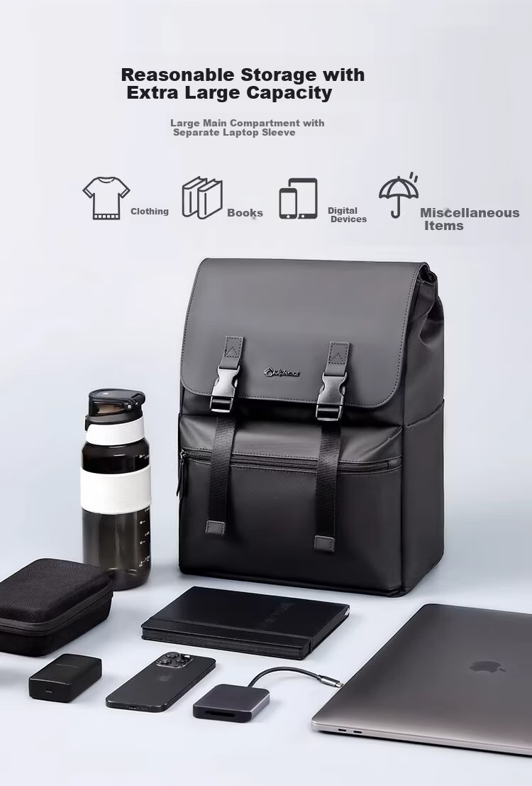 Diplomat Fashion Casual Backpack Business Large Capacity Laptop Bag DB-2713L Black 2