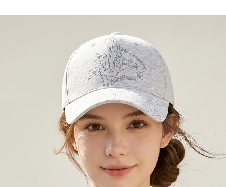 CACUSS Women's Embroidered Baseball Cap Spring Summer Breathable Hard Top Duckbill Hat Face Slimming Sun Hat Milk Tea Brown 10