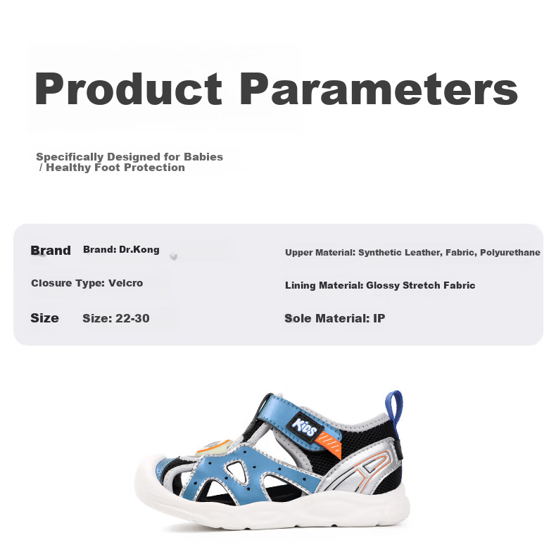 DR·KONG Toddler Walking Shoes Summer Boys and Girls Comfortable Breathable Baby Sandals 2S14A2004AM Blue/Black Size 25 10