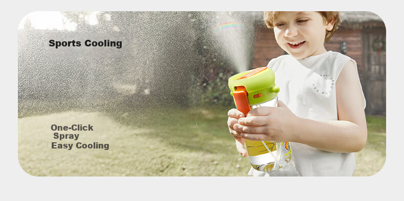 Babycare Children's Straw Cup Large Baby Spray Cooling Kindergarten Anti-Fall Portable Water Bottle 500ml School Use 9