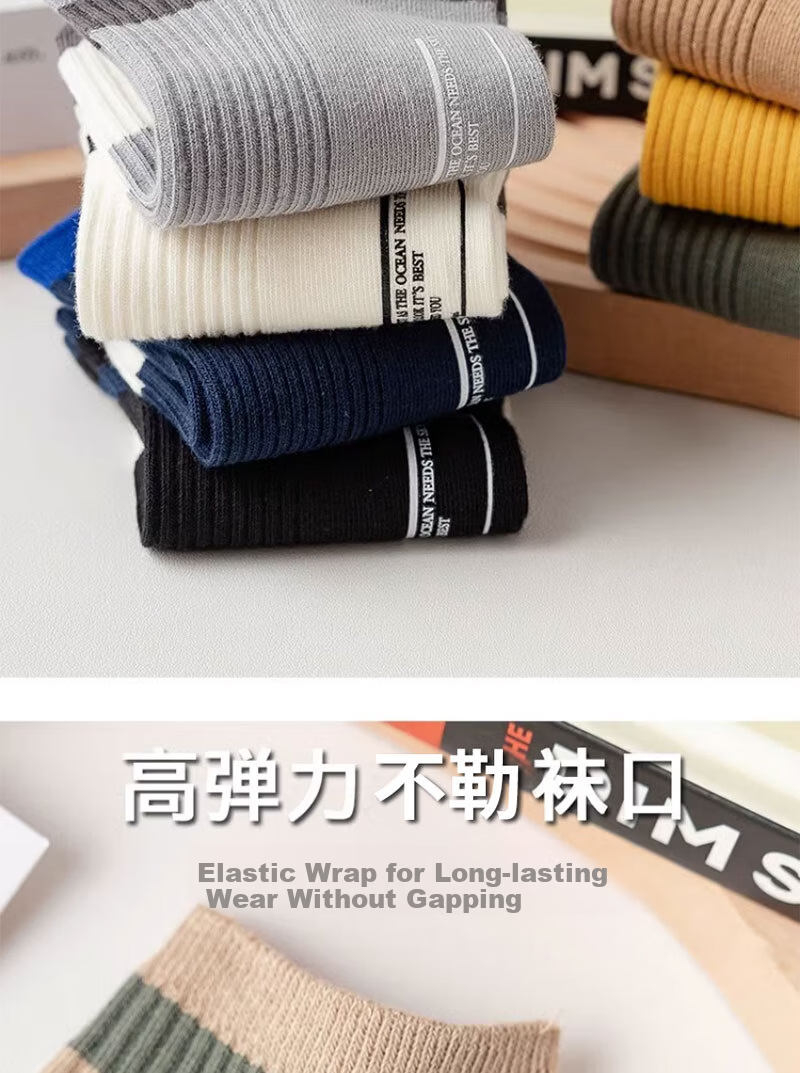 Yimian Men's Short Socks 100% Cotton Antibacterial Odor-Resistant Summer Thin Breathable Low-Cut Ankle Socks Trendy 10 Pairs 9