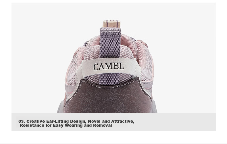 CAMEL Cute Ugly Style Women's Lightweight Outdoor Casual Breathable Elastic Height-Increasing Sports Shoes L26S202180 Purple Size 39 20