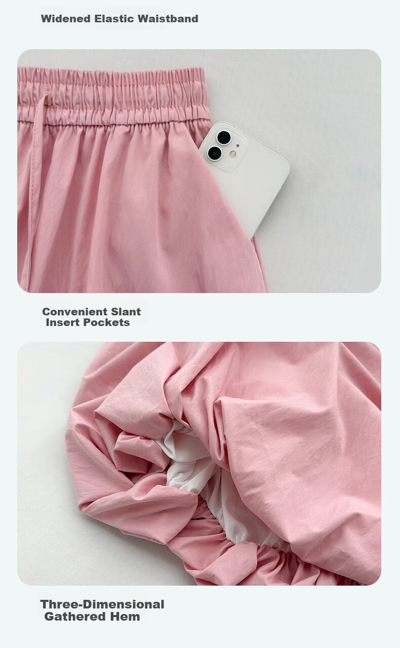 Langsha Bud Half Skirt Women Spring Summer Thin High Waist Loose Slim A-Line Puffy Cloud Mid-Length Skirt 15