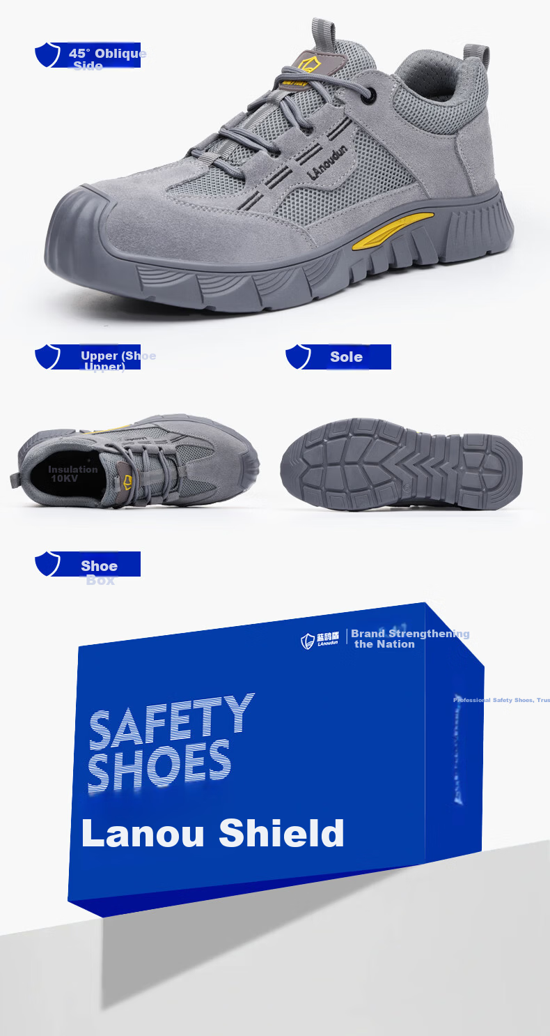 BlueOwlShield Men's Summer Breathable Electrician Insulated 10KV Anti-Smash Anti-Puncture Toe Work Shoes D0266TKV Size 41 13