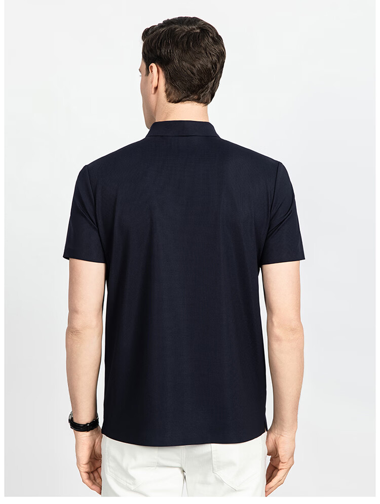 Edenbo Men's Short Sleeve Polo Shirt Spring Summer Four-Way Stretch Quick-Dry Stylish Top Navy Blue 185/100A (3XL) 11