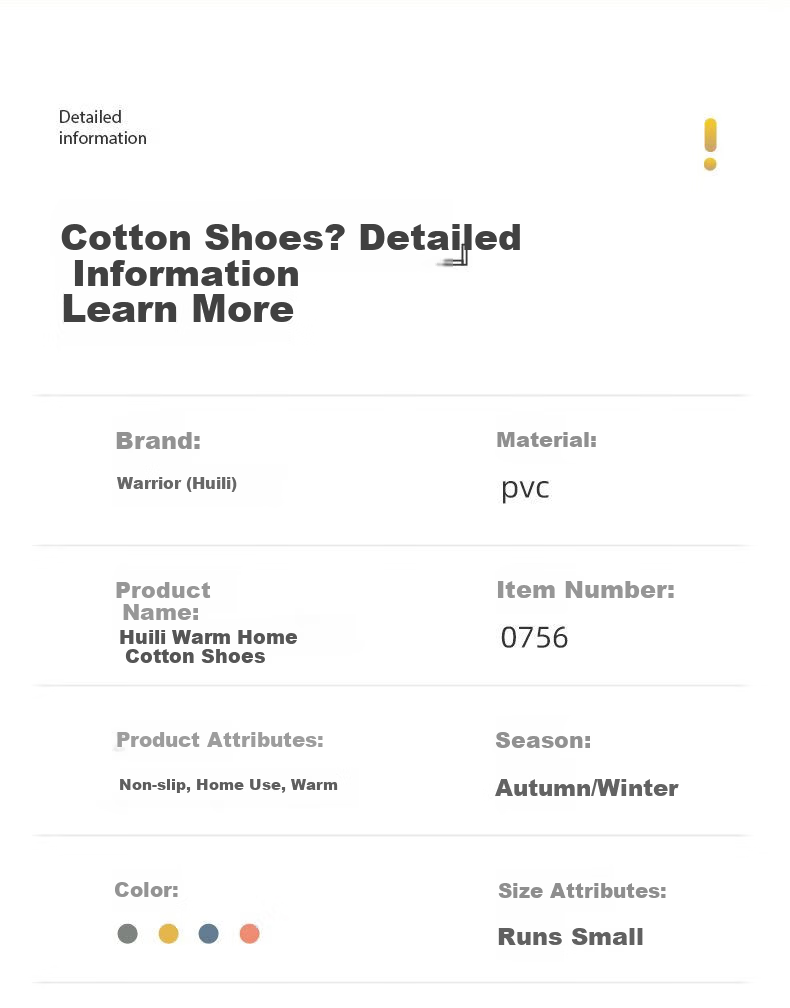 Warrior Men's Winter Thick-Soled Cotton Slippers with Heel Support, Warm Indoor and Outdoor Non-Slip Cotton Shoes 0756 Gray Size 40-41 8