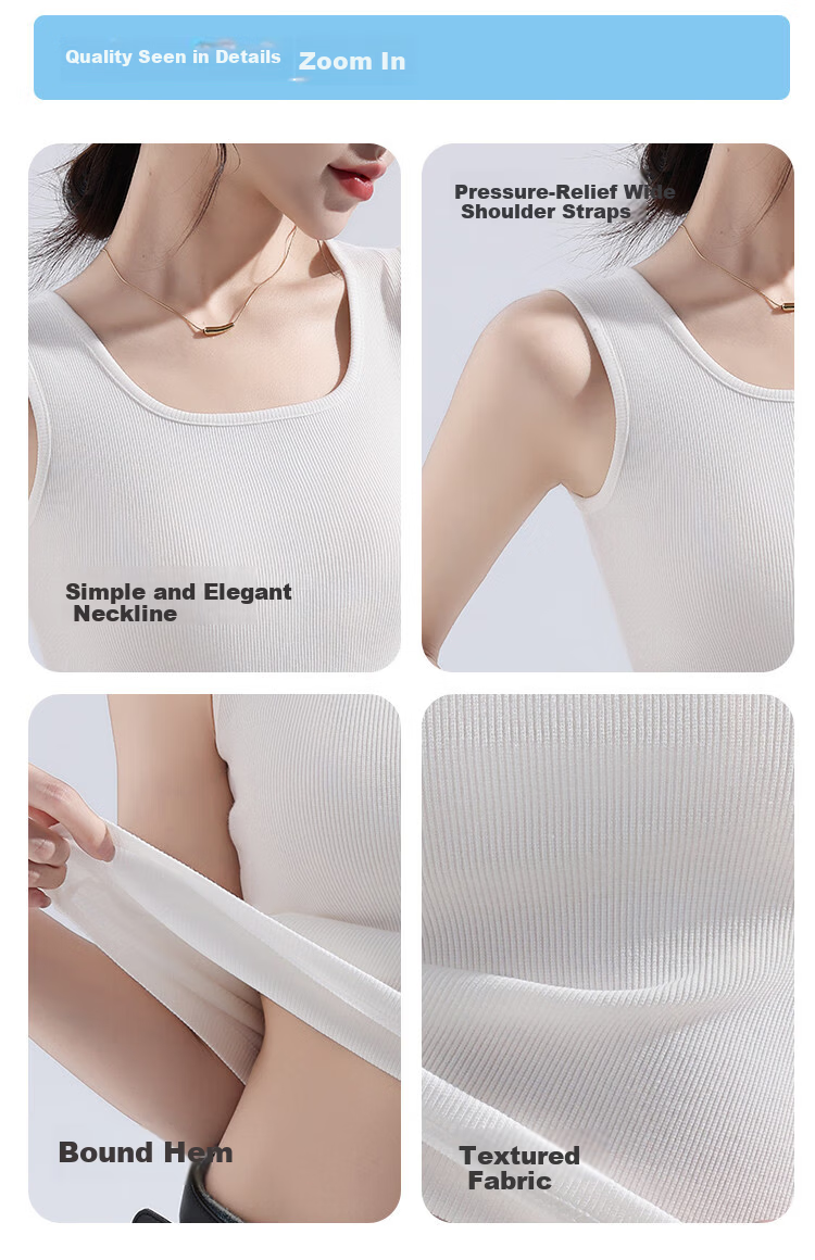 Urban Beauty Pure Cotton Basic Camisole Slim Fit Thin Vest Top for Women Innerwear Outerwear 8
