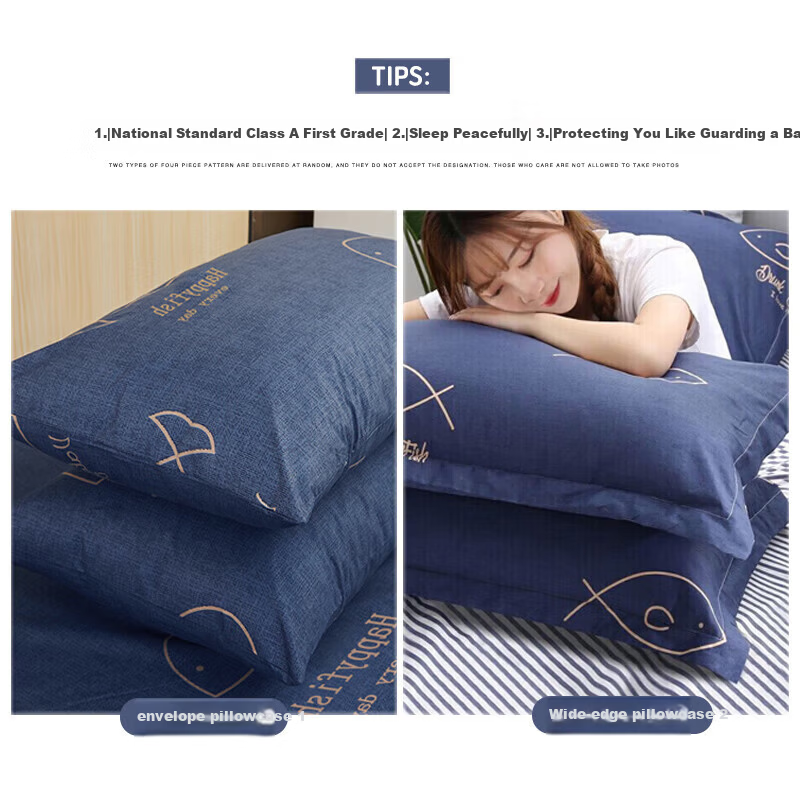Antarctic Pillowcase Set, Skin-friendly Pillow Core Cover, Student Household Bedding 48*74cm 2-Pack 5