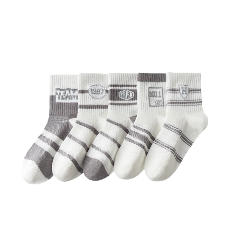 MiiOW Children's Socks for Boys, Summer Thin Breathable Mesh Socks, Boys' Thin Mid-Calf Cotton Casual Socks
